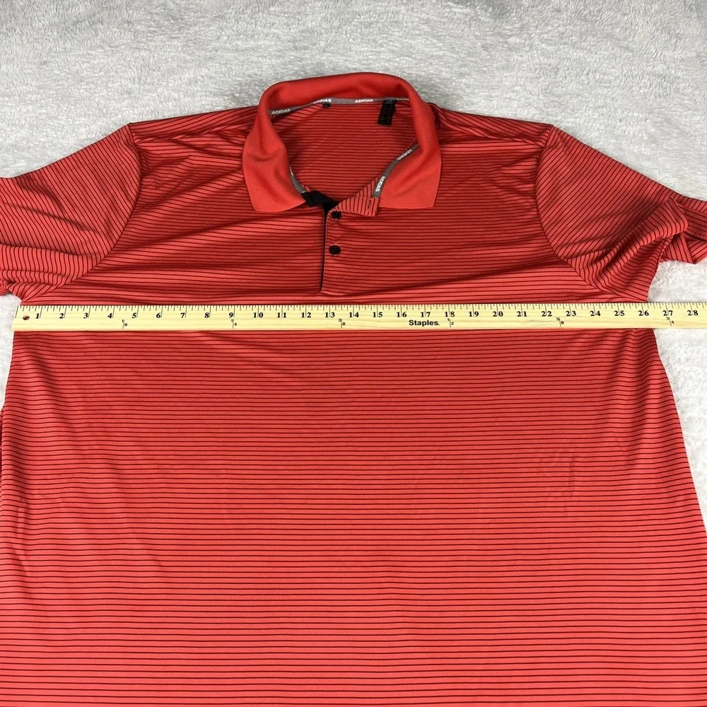 Adidas Men's 2XL‎ Salmon Golf Polo with Blue Stripes